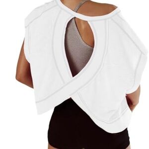 White Open-Back Women Top
